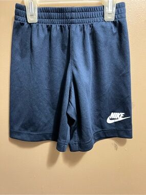 Nike Navy Youth Athletic Shorts with White Swoosh Accent